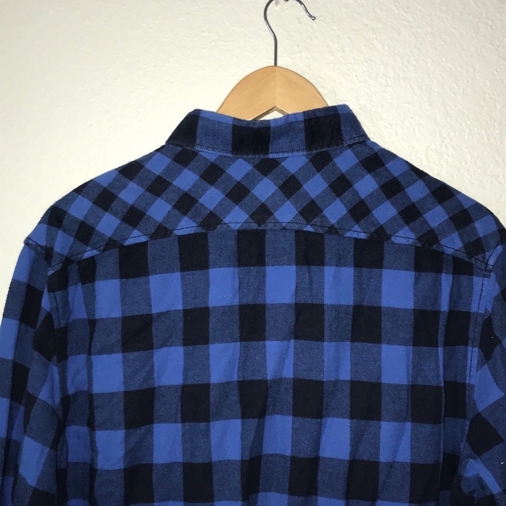 Old Navy Blue Buffalo Check Flannel Shirt - L